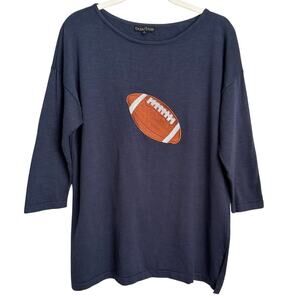 Bua/Bua Blue Football Cotton Knit Sweater Size Medium